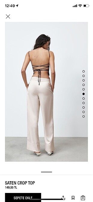 m Beden Etiketli saten crop