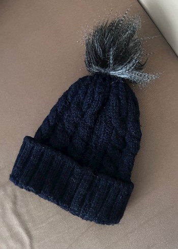 Lacivert Ponponlu Bere - Görsel 2