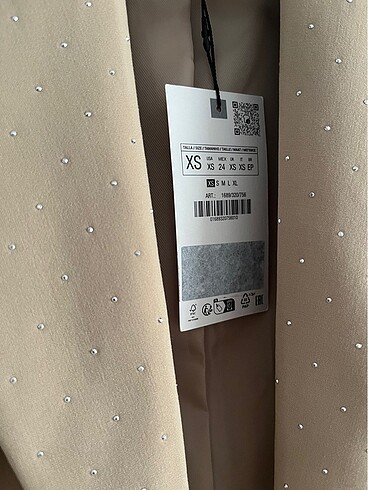 xs Beden Zara crop etiketli ceket