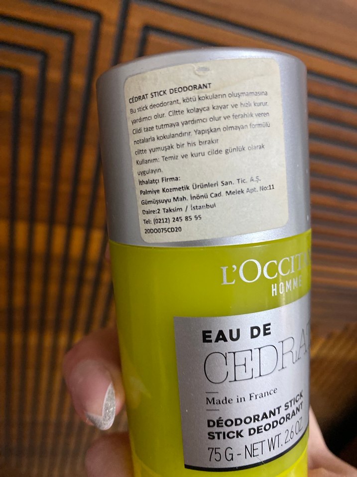 L'OCCITANE Homme Cedrat Stick Deodorant 75g - Görsel 4