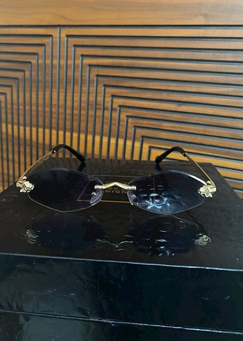 Altın Detaylı Gri Transparan Kadın Gözlüğü - Görsel 2