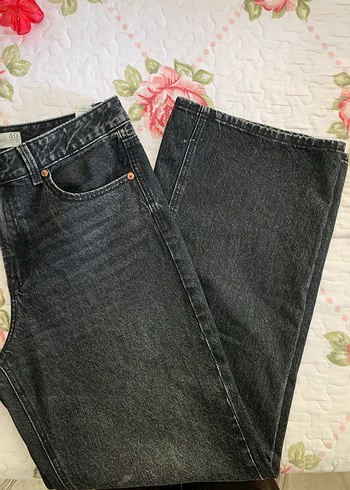 Stradivarius Gri Kadın Kot Pantolon - Görsel 5