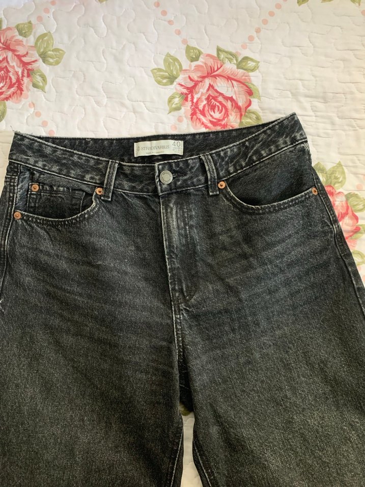 Stradivarius Gri Kadın Kot Pantolon - Görsel 2