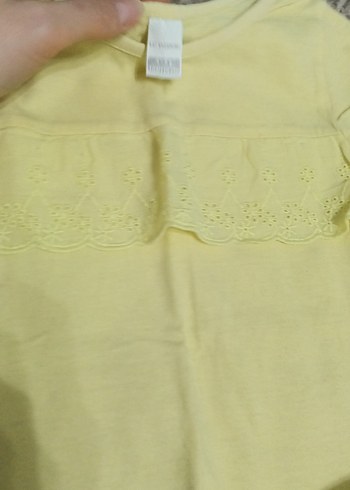 Kısa Kollu Sarı Keten Bluz - Görsel 2