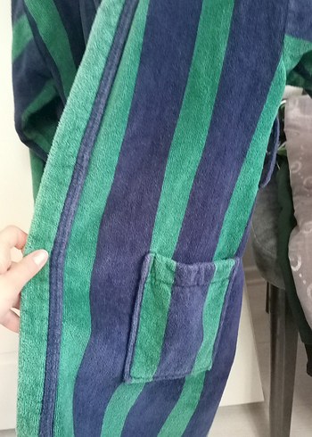 Koyu Yeşil Lacivert Bornoz - Görsel 2