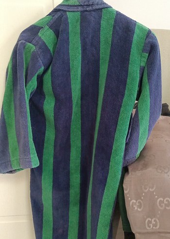 Koyu Yeşil Lacivert Bornoz - Görsel 4