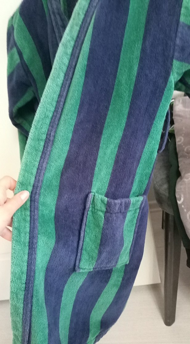 Koyu Yeşil Lacivert Bornoz - Görsel 2