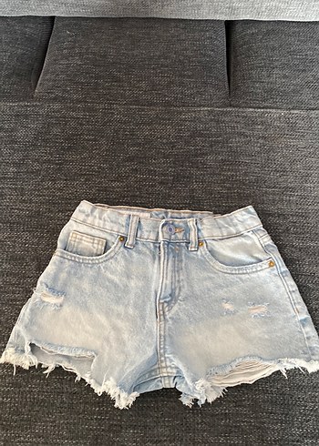 Zara kız şort Mavi Tye-Dye Mini Kot Şort