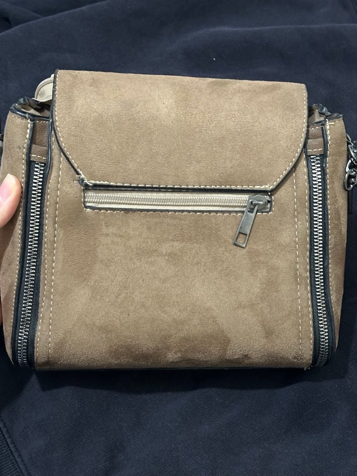 Bej Süet Tokalı Kadın Çanta - Görsel 3