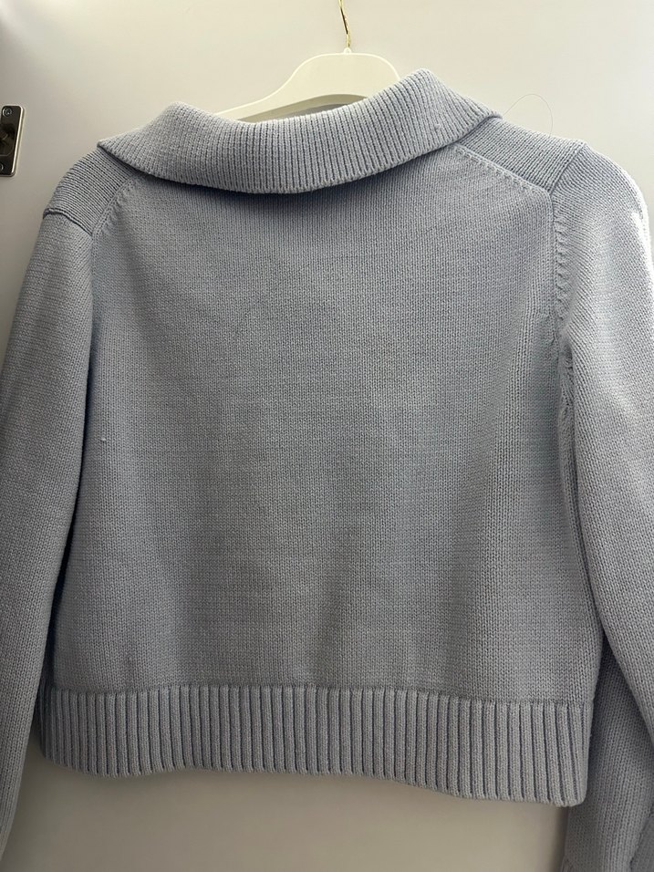 Lila Düğmeli Midi Triko Hırka - Görsel 4