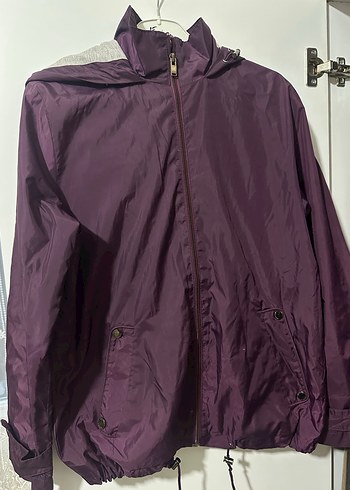 Mor Kadın Midi Boy Fermuarlı Ceket - Görsel 2