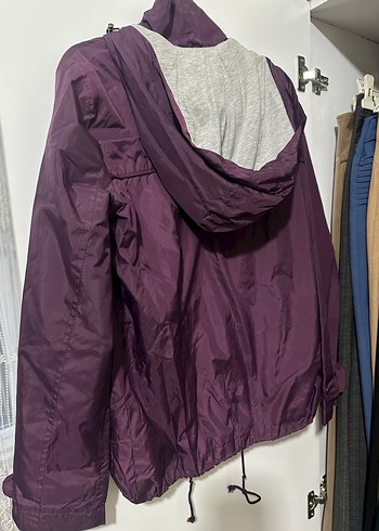 Mor Kadın Midi Boy Fermuarlı Ceket - Görsel 4
