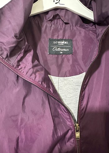 Mor Kadın Midi Boy Fermuarlı Ceket - Görsel 3