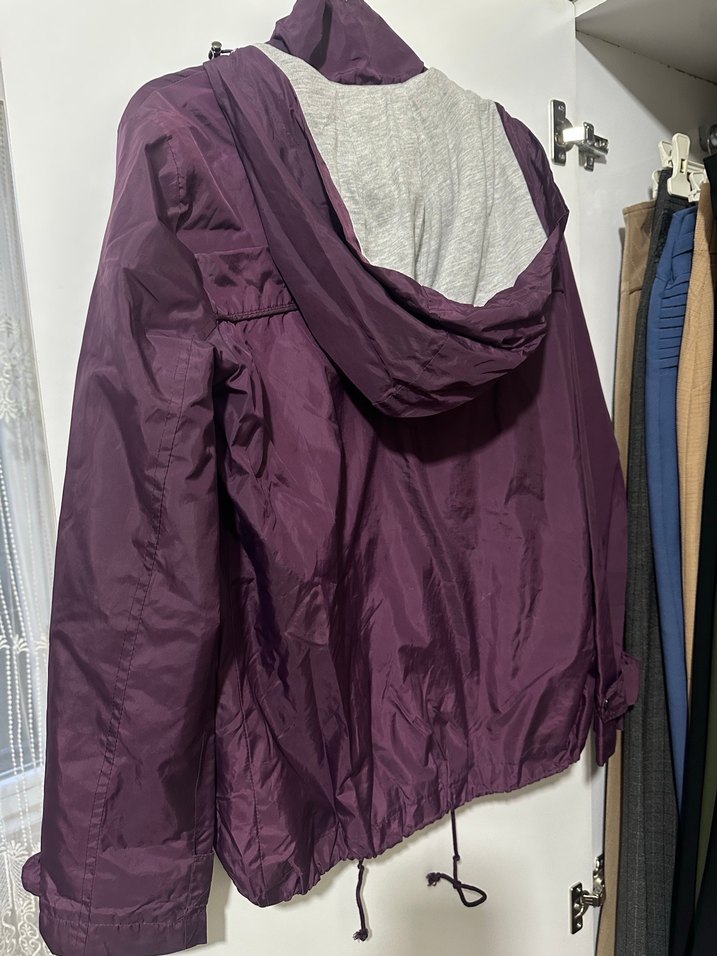 Mor Kadın Midi Boy Fermuarlı Ceket - Görsel 4