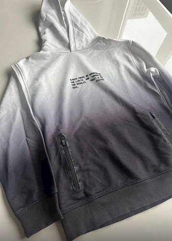 Gri Baskılı Kapüşonlu Hamile Tişörtü - Görsel 3