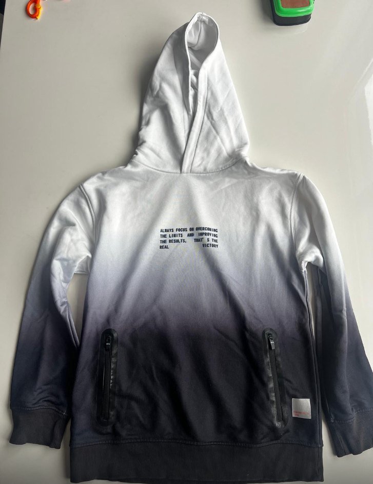 Gri Baskılı Kapüşonlu Hamile Tişörtü - Görsel 4