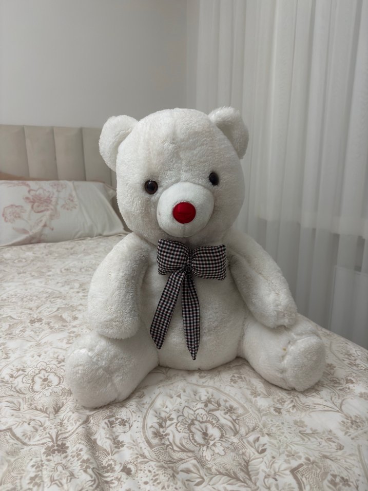 Beyaz Peluş Ayıcık Oyuncak - Görsel 2