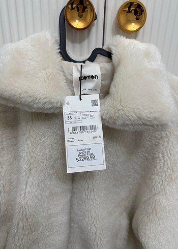 Bej krem Peluş Kadın Ceket - Görsel 2