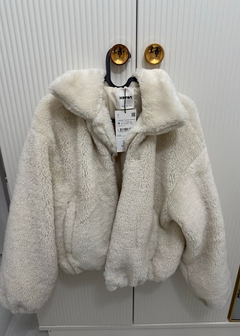 Bej krem Peluş Kadın Ceket - Görsel 3