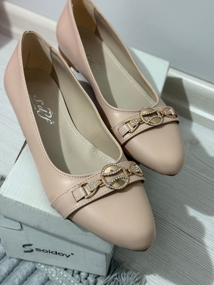 Bej Tokalı Modern Klasik Kadın Topuklu Ayakkabı - Görsel 3