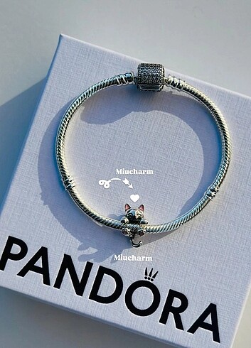 Pandora Sarılan kedi charm