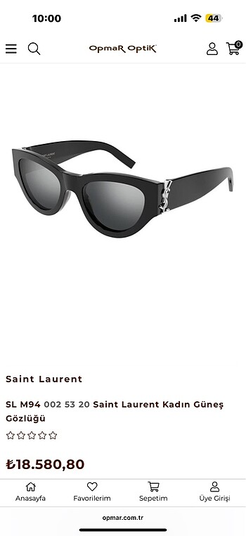 YSL ORİJİNAL GÜNEŞ GÖZLÜĞÜ