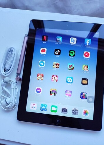 İpad 3 Nesil 64 GB Apple kulaklık+kalem+Şarz