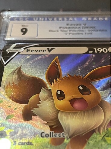  Beden Renk Pokemon Kartı Eevee V CGC 9 PSA Slab