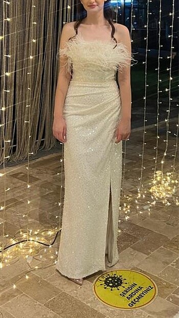s Beden beyaz Renk DRESSİNG ROOM BEYAZ ABİYE