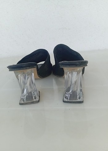 39 Beden siyah Renk Siyah Tokalı Dolgu Topuklu Kadın Terlik