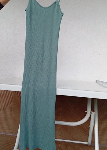 Turkuaz Uzun Askılı Günlük Elbise - Görsel 2