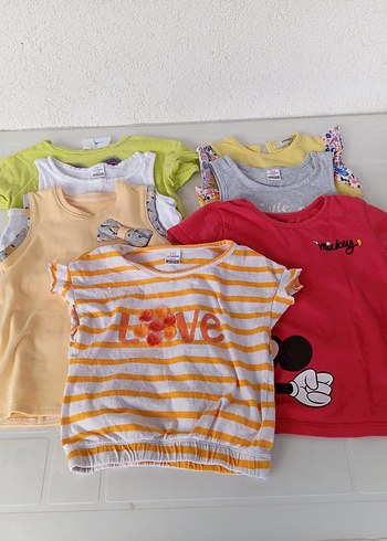 Kız Çocuk Renkli Kısa Kollu Tişört - Görsel 9