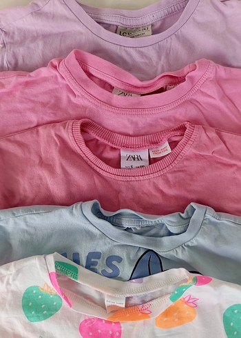 Kız Çocuk Renkli Kısa Kollu Tişört - Görsel 13