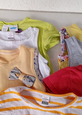 Kız Çocuk Renkli Kısa Kollu Tişört - Görsel 6