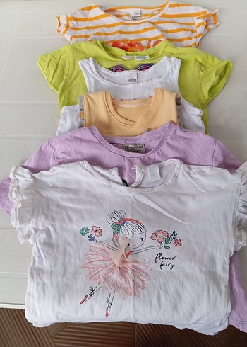 Kız Çocuk Renkli Kısa Kollu Tişört - Görsel 12