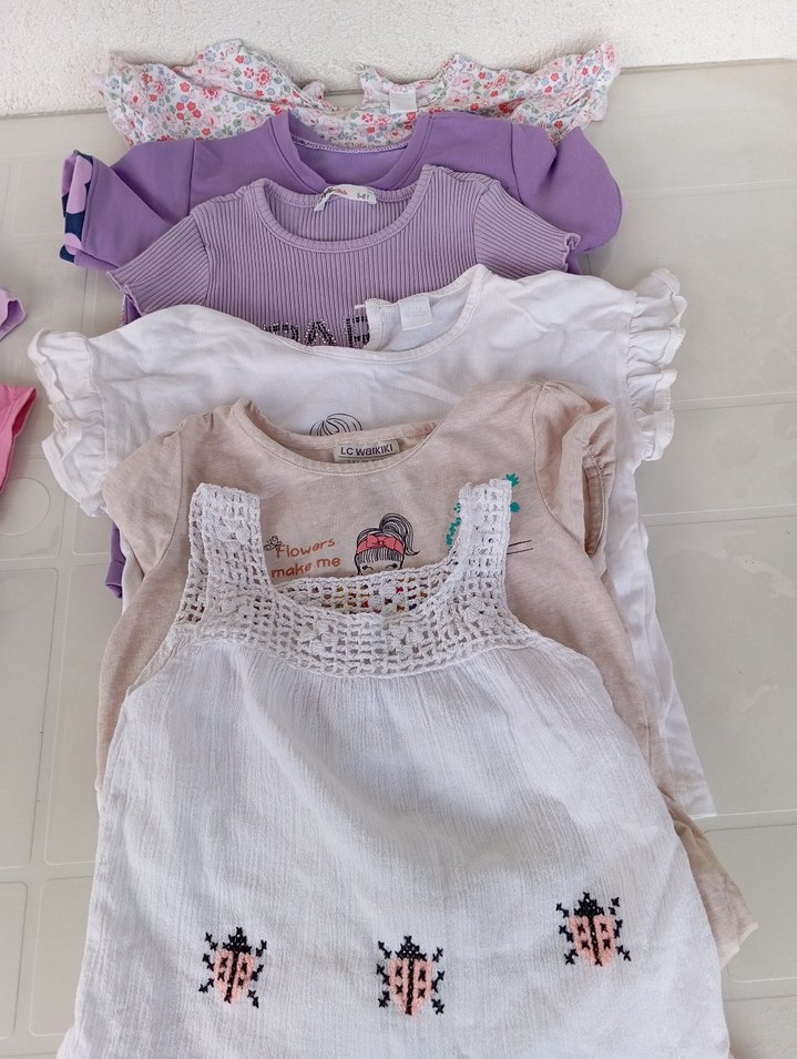 Kız Çocuk Renkli Kısa Kollu Tişört - Görsel 5