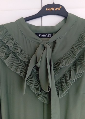 Diger Kadın Uzun Yeşil Piliseli Elbise - Görsel 3