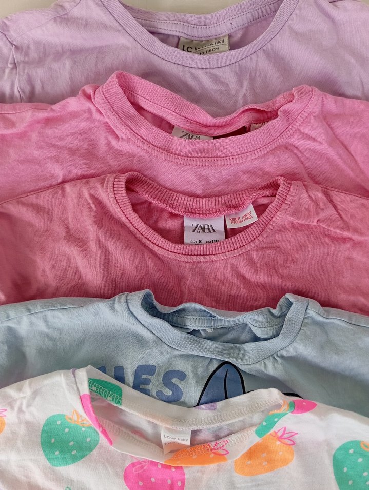 Kız Çocuk Renkli Desenli Pamuklu Tişört - Görsel 3