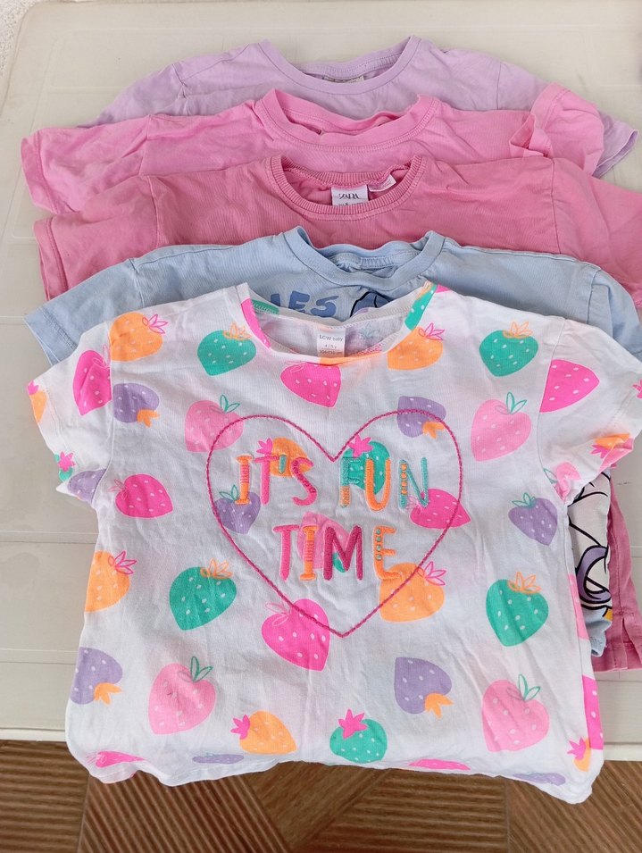 Kız Çocuk Renkli Desenli Pamuklu Tişört - Görsel 2