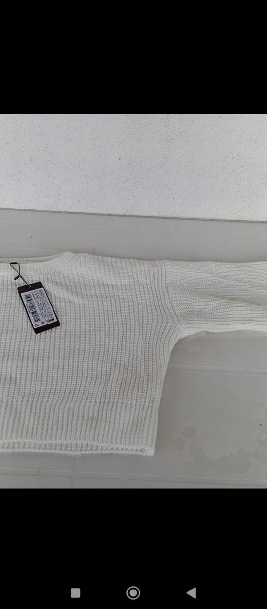 Beyaz Örgü Kadın Kazak - Görsel 2