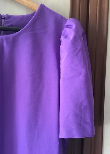 Mor Midi Elbise - Görsel 4