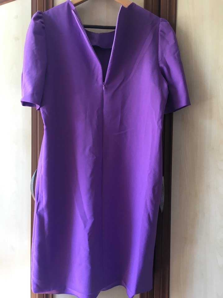 Mor Midi Elbise - Görsel 5