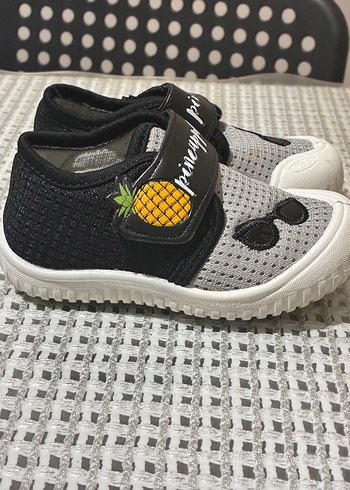 Gri Desenli Erkek Çocuk Spor Ayakkabı Velcro - Görsel 2