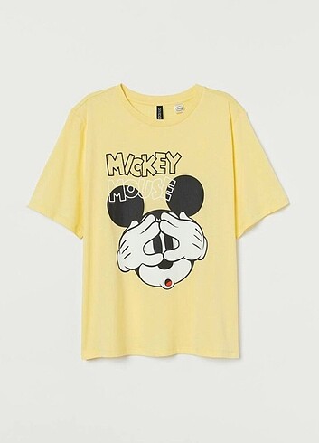 H&M Mickey Mouse Sarı Tişört 
