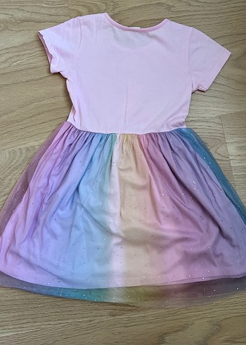LC Waikiki Pembe Unicorn Baskılı Kız Elbise