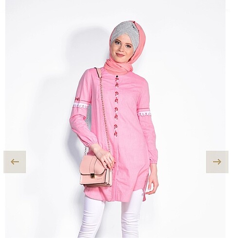 Armine Pembe tunik gömlek