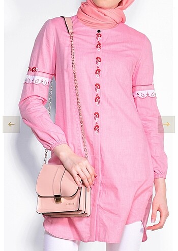 Pembe tunik gömlek