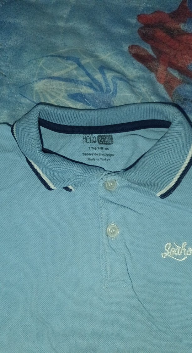 Düğmeli Mavi Erkek Bebek Body - Görsel 2