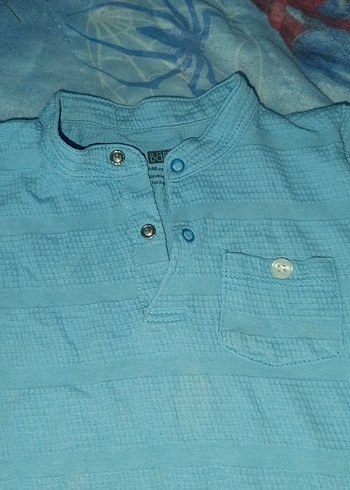 Mavi Pamuklu Bebek Body V Yaka - Görsel 3