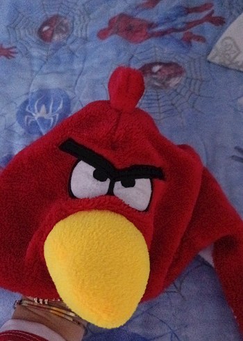 Kırmızı Öfkeli Kuş Peluş şapka